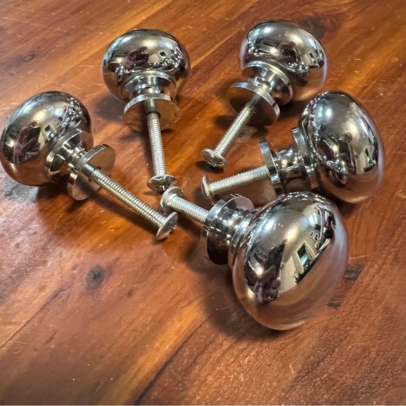 5  Knobs Drawer Pulls Chrome Hardware Refinishing Supplies for Wood Furniture - Picture 6 of 6
